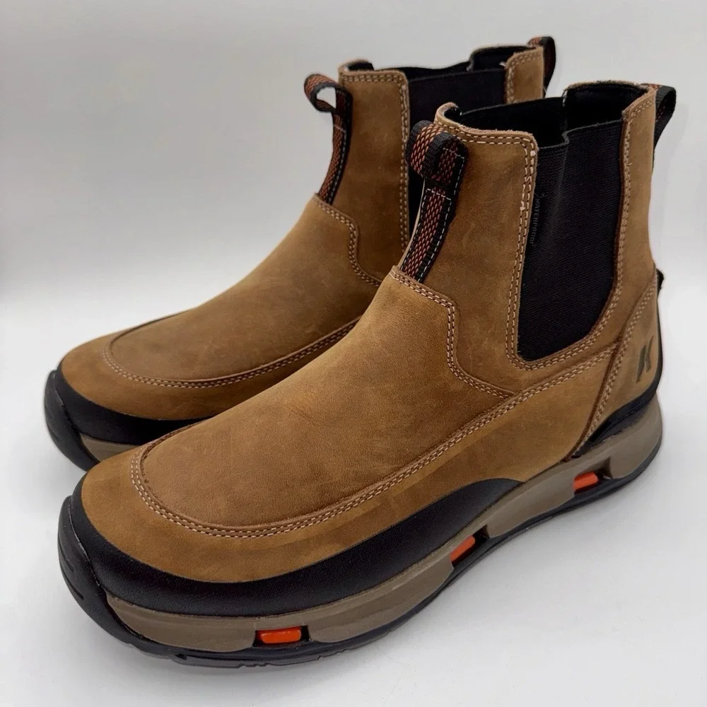 Korkers Alpine Trailtrac Boots Men's Size 11.5 Brown Waterproof Leather
